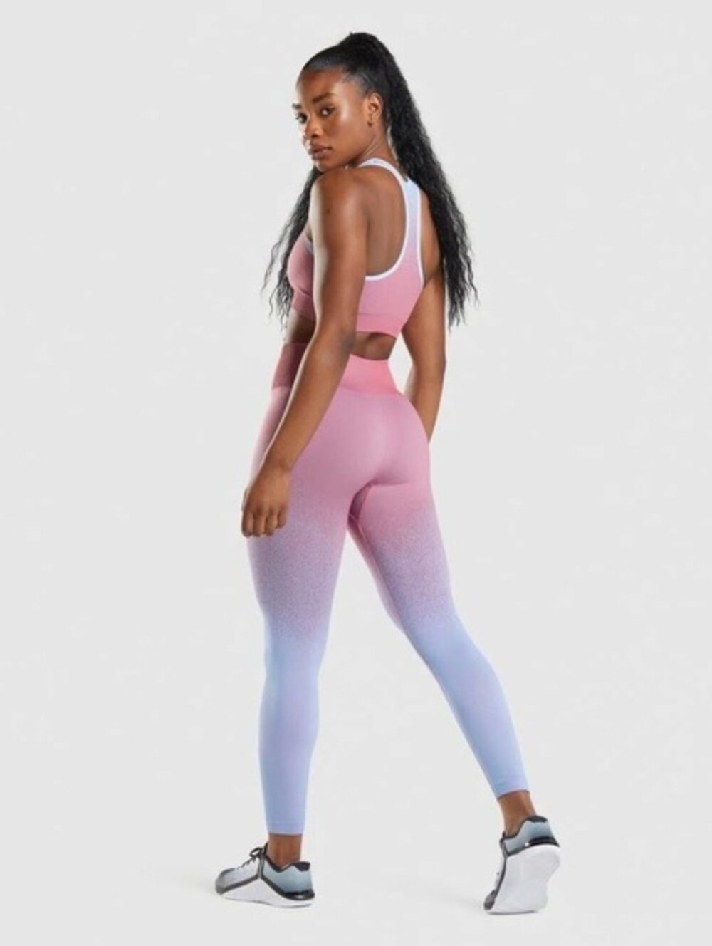 Gymshark Women's Adapt Ombre Seamless Tight Pant Leggings - Rose Pink/Light Blue